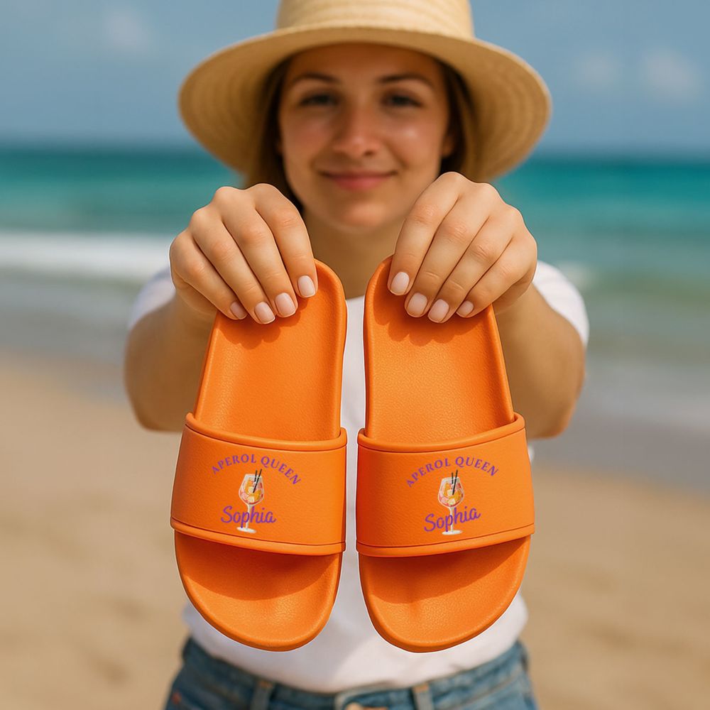 Personalisierbare Aperol Badelatschen mit Text