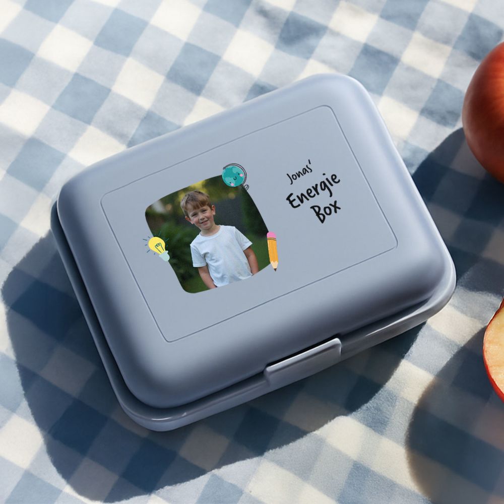 Personalisierbare Brotdose mit Foto und Text
