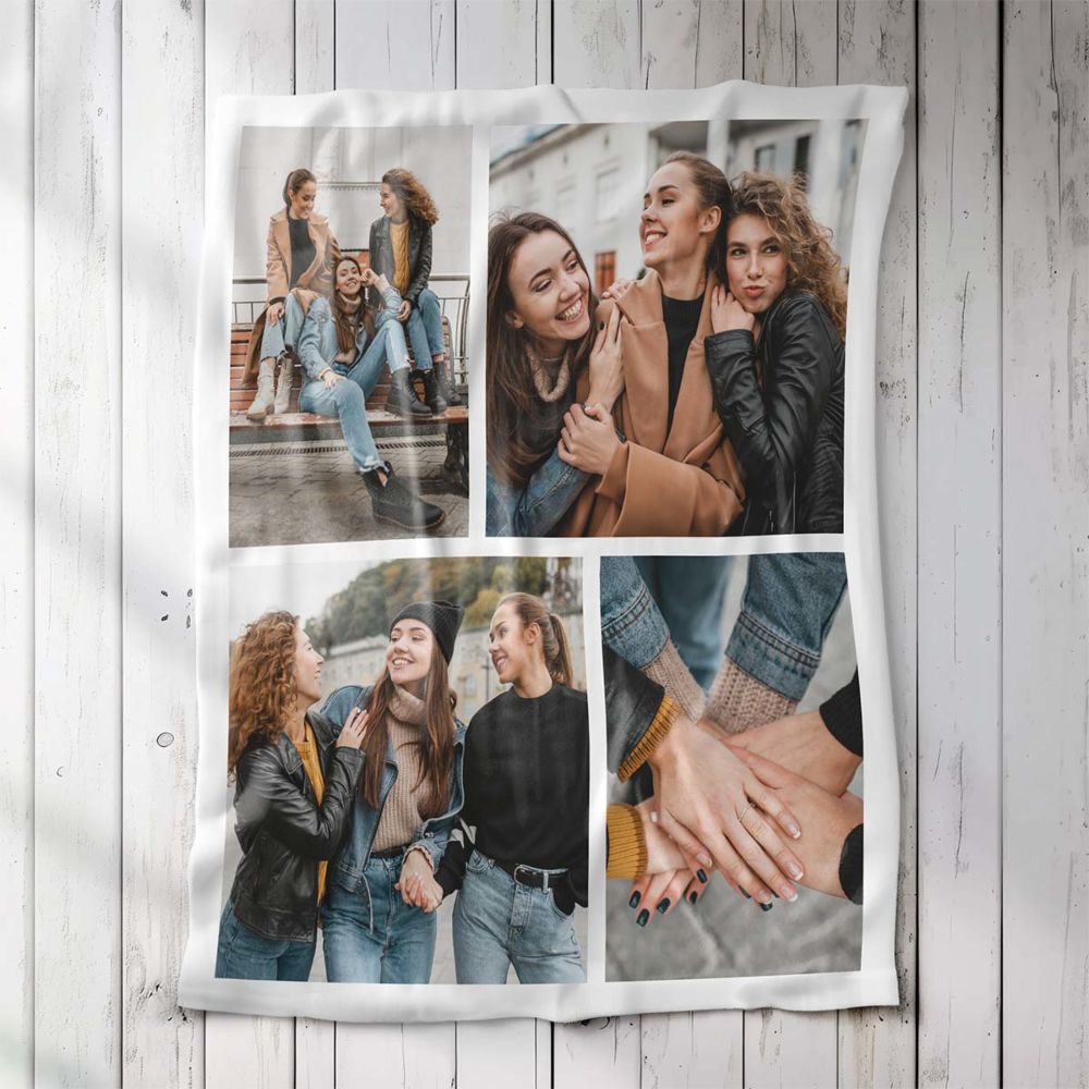 Personalisierbare Decke mit Fotocollage