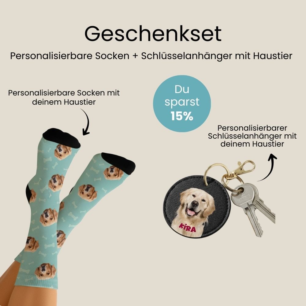 Geschenkset Haustier Socken und Anhänger