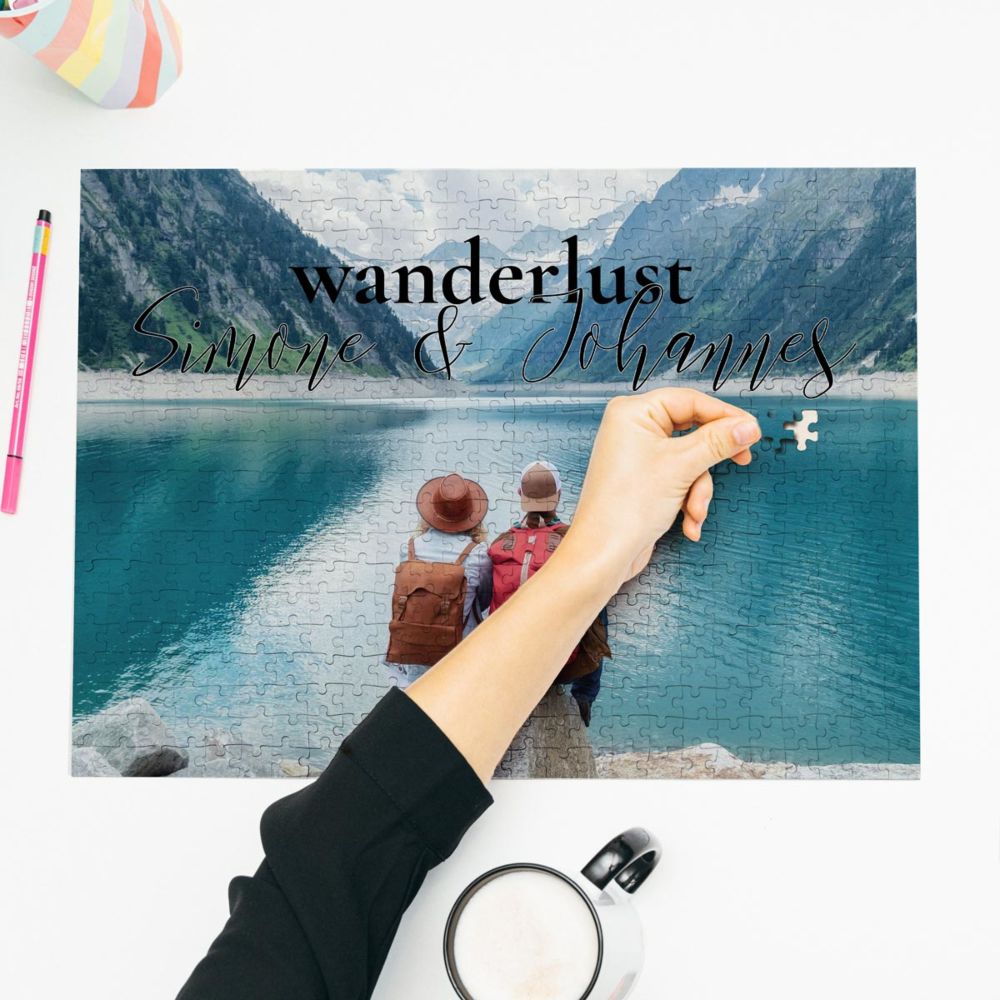 Personalisierbares Puzzle mit Foto und Text