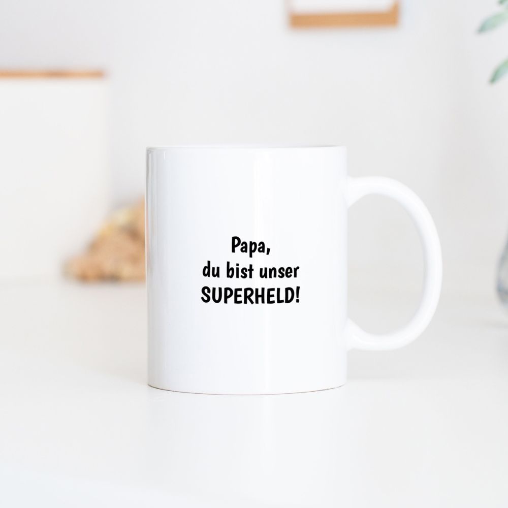 Personalisierbare Superhelden Tasse mit Gesicht
