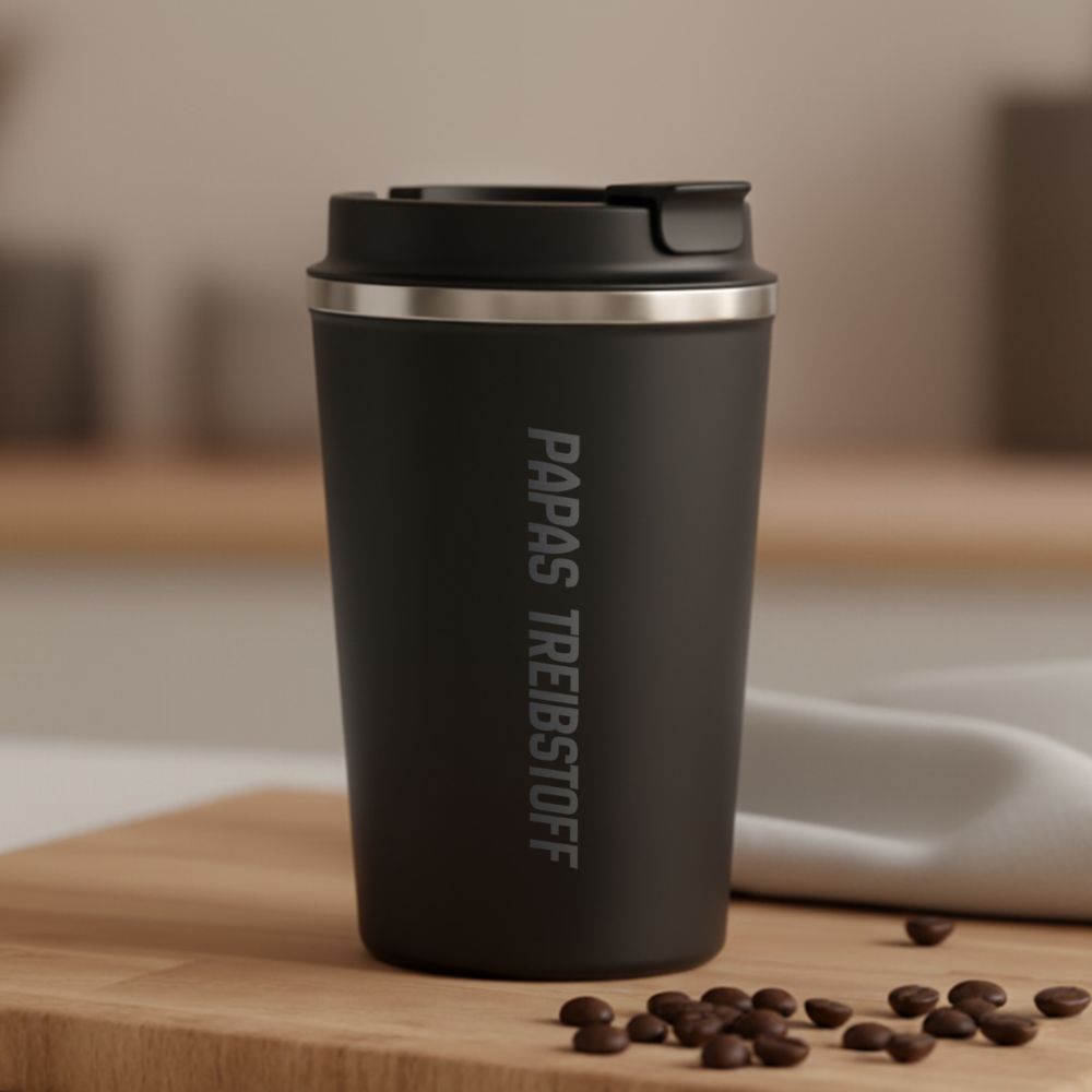 Personalisierbarer Thermobecher mit Text