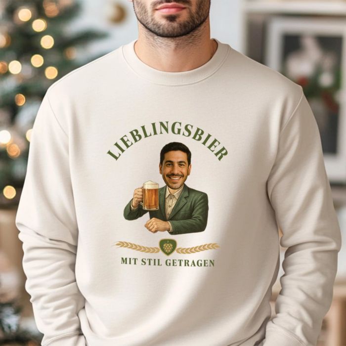 Personalisierbarer Pullover mit Logo und Gesicht