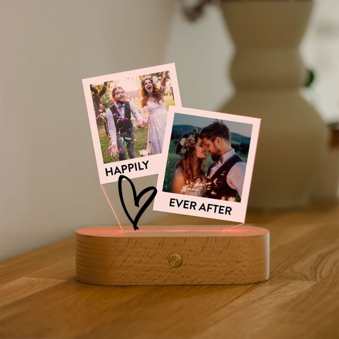 Personalisierbare LED-Lampe im Polaroid-Design